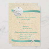 砂のドルビーチウェディング返信カード 招待状 (正面/裏面)