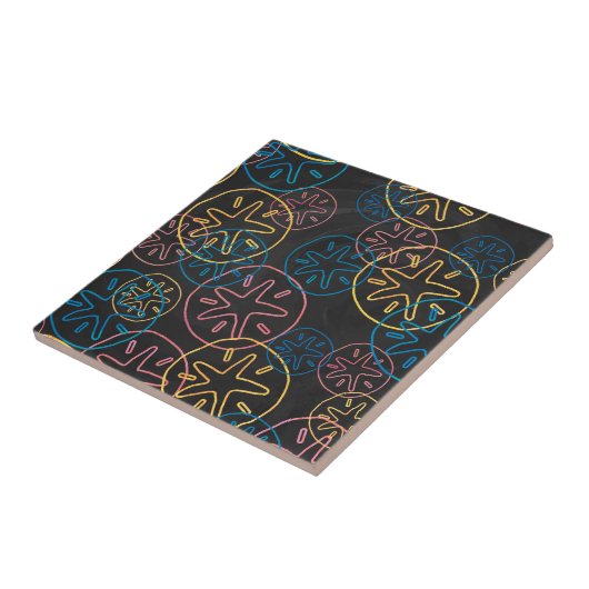 砂のドル ライン 赤 黄 青 タイル (側面)