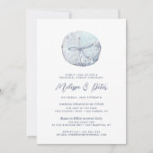 砂のドル | 海岸のビーチ リハーサル ディナー 招待状 (正面)