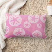 砂のドル 白とピンク ランバークッション (ブランケット)