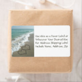 砂のハートのビーチの有利または郵送ラベル ラベル (インサイチュ)