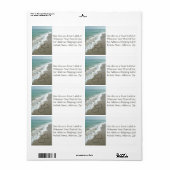 砂のハートのビーチの有利または郵送ラベル ラベル (フルシート)