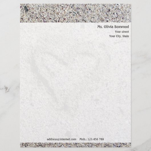 砂のハートのレター（返信先付） レターヘッド (正面)