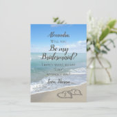 砂のハートの風光明媚なビーチは私の花嫁になる 招待状 (スタンド正面)