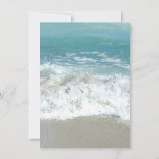 砂のハートの風光明媚なビーチは私の花嫁になる 招待状 (裏面)