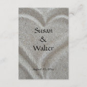 砂のハートビーチウェディングレセプションカード エンクロージャーカード (裏面)