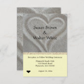 砂のハートビーチウェディングレセプションカード エンクロージャーカード (正面/裏面)