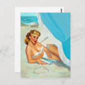 砂のハートピン留め ポストカード (正面/裏面)