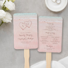 砂のハートプログラムのピンクビーチ結婚式 ハンドファン