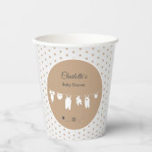 砂のハートボホミニマリスト赤ちゃんシャワー 紙コップ (正面)