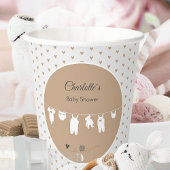 砂のハートボホミニマリスト赤ちゃんシャワー 紙コップ