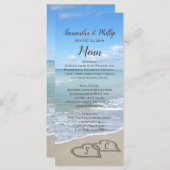 砂のハートメニューの風光明媚なビーチ結婚式 メニュー (正面/裏面)