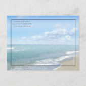 砂のハートモノグラム日付を保存結婚する 案内ポストカード (裏面)