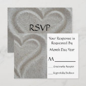 砂のハートRSVPカード 出欠カード (正面/裏面)