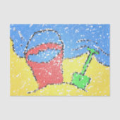 砂のバケツとショベルのビーチモザイクかわいい 薄葉紙 (正面)