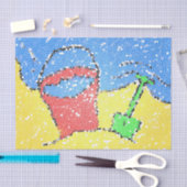 砂のバケツとショベルのビーチモザイクかわいい 薄葉紙 (クラフト)