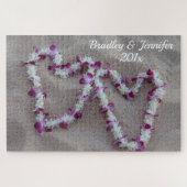 砂のパズルのハワイのハート ジグソーパズル (横)