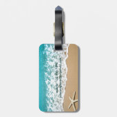 砂のヒトデが付いているビーチ ラゲッジタグ (裏面縦)