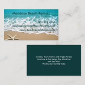 砂のヒトデが付いているビーチ 名刺 (正面/裏面)