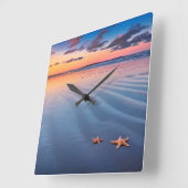 砂のヒトデ スクエア壁時計 (傾斜)