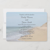 砂のビーチと海波 招待状 (正面)