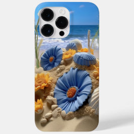砂のビーチに青と黄色の花 Case-Mate iPhone 14 PRO MAXケース