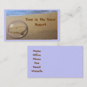 砂のビーチのハート 名刺 (正面/裏面)