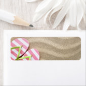 砂のビーチの背景(ビーチサンダル) ラベル (インサイチュ)