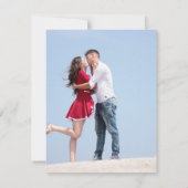 砂のビーチイニシャルの砂の写真結婚の 招待状 (裏面)