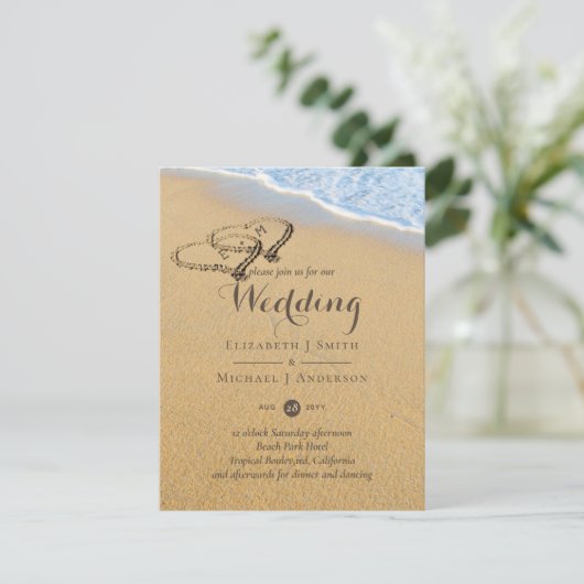 砂のビーチ名の砂のハートの海 招待状 (スタンド正面)