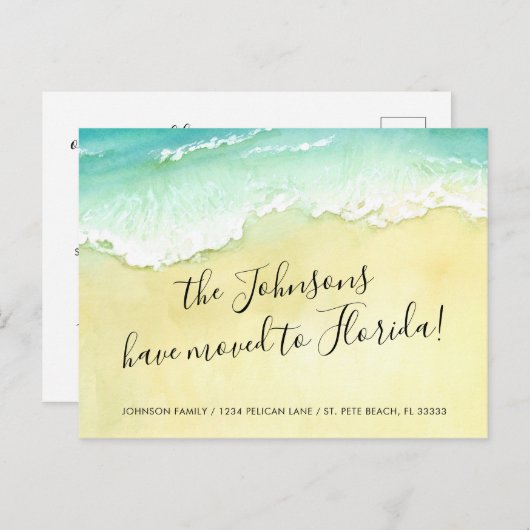 砂のビーチ海波がフロリダに移動 案内ポストカード (正面/裏面)