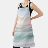 砂のビーチ海波サンセット抽象芸術水色 エプロン (インサイチュ)