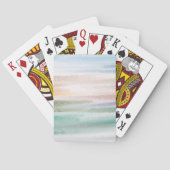 砂のビーチ海波サンセット抽象芸術水色 トランプ (裏面)