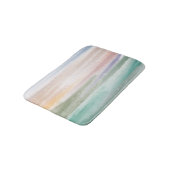 砂のビーチ海波サンセット抽象芸術水色 バスマット (アングル)