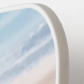 砂のビーチ海波サンセット抽象芸術水色 ピックルボールラケット (左詳細)