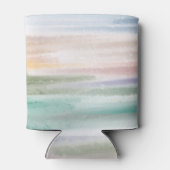 砂のビーチ海波サンセット抽象芸術水色 缶クーラー (裏面)