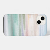 砂のビーチ海波サンセット抽象芸術水色 iPhoneケース (裏面横)