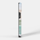 砂のビーチ海波サンセット抽象芸術水色 iPhoneケース (右側面)