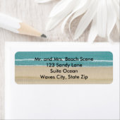 砂のビーチ海波シーン住所 シール (インサイチュ)