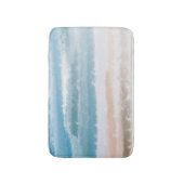 砂のビーチ海波抽象芸術水色 バスマット (正面縦)