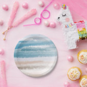 砂のビーチ海波抽象芸術水色 ペーパープレート (パーティー)