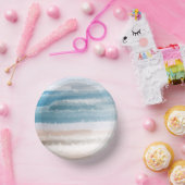 砂のビーチ海波抽象芸術水色 ペーパーボウル (パーティー)