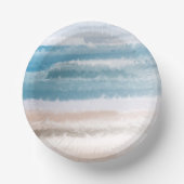 砂のビーチ海波抽象芸術水色 ペーパーボウル (正面)