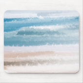 砂のビーチ海波抽象芸術水色 マウスパッド (正面)
