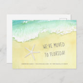 砂のビーチ海波私たちはフロリダに移動 案内ポストカード (正面/裏面)