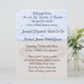 砂のビーチ結婚式のハート 招待状 (スタンド正面)