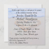 砂のビーチ結婚式のロマンチックなハート 招待状 (正面)