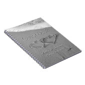 砂のビーチ結婚式の来客名簿のロマンチックなハート ノートブック (右側)