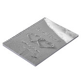 砂のビーチ結婚式の来客名簿のロマンチックなハート ノートブック (左側)