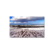 砂のビーチ、青空に雲絵画。